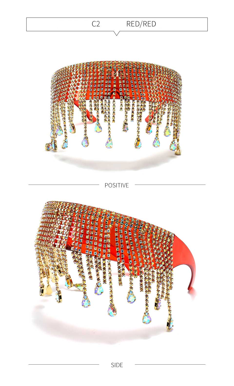 Diamond Tassel Shield Sunglasses Weekend Shade Sunglasses