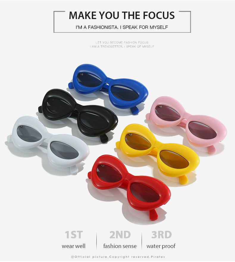 Fashion Cat Eye Plastic Frame Sunglasses Weekend Shade Sunglasses