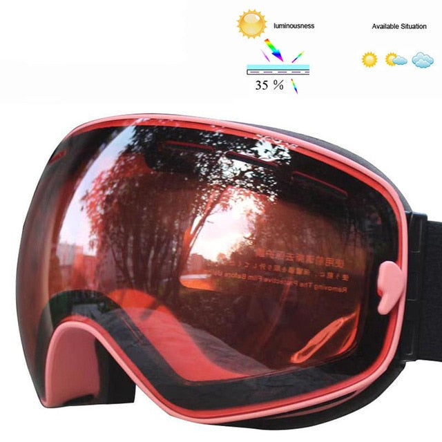 Double Layers Anti-Fog Ski Goggles Weekend Shade Sunglasses