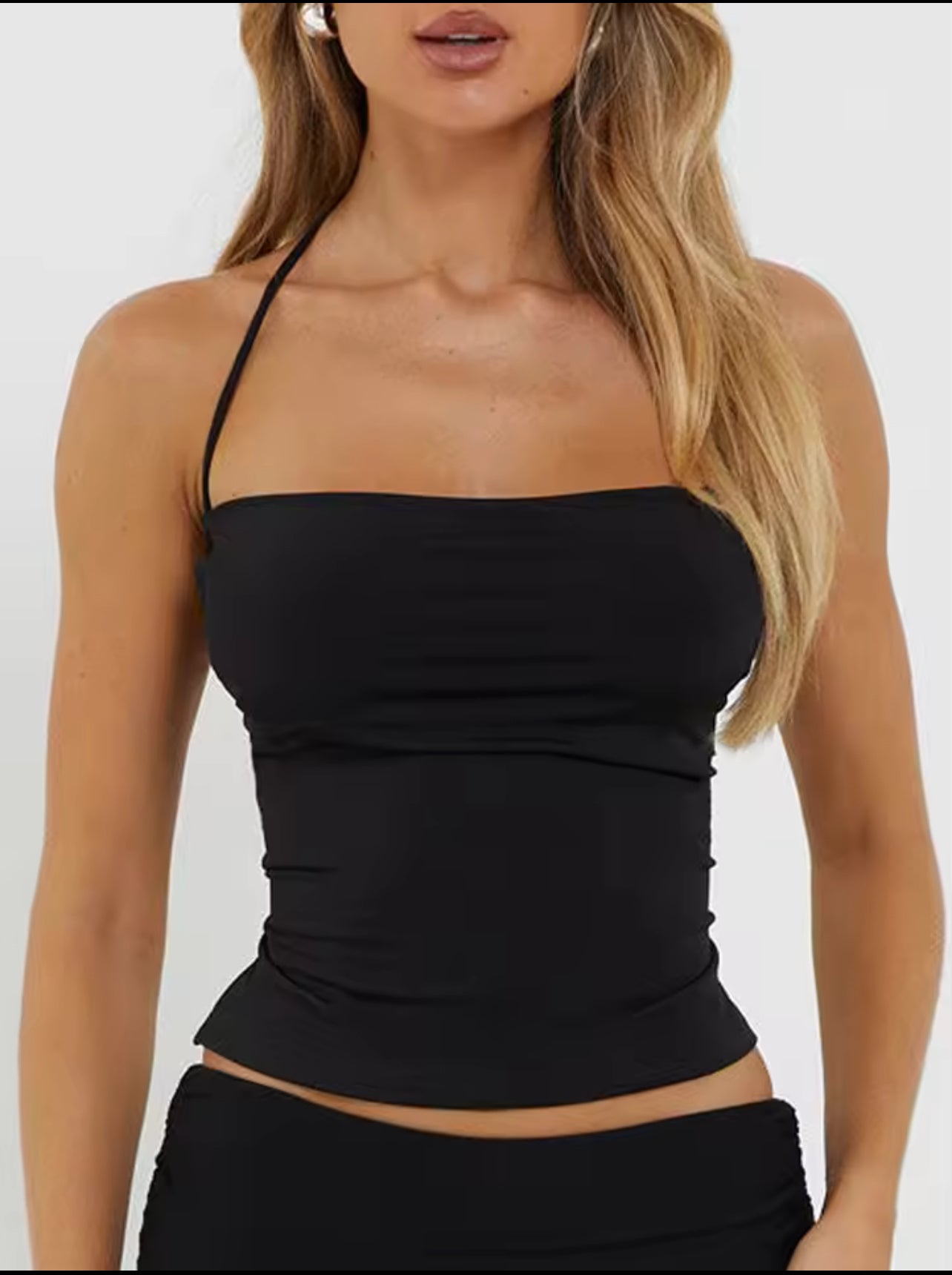 Sleek & Sultry Women's Backless Neck Strap Tank Top