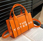 The Tote Bag  – Orange Trendy PU Leather Handbag