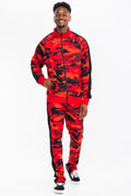Men's Full Camo with Stripe Track Jacket and Pant WEIV