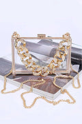 Crystal Chunky Chain Clear Box Clutch Artini Accessories