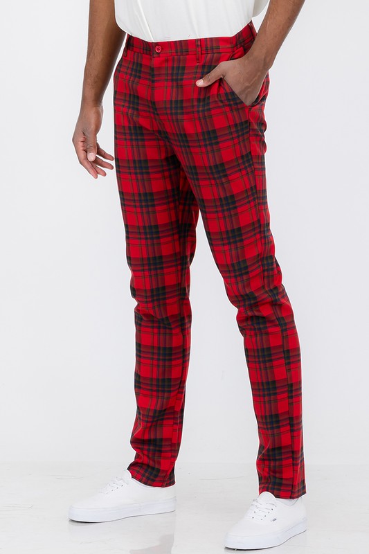 Weeknd Shop Mens Plaid Trouser Pants