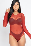 Mesh shirt Sheer blouse Long Sleeves Bodysuit Capella