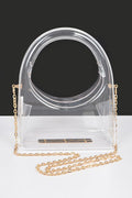 Acrylic Transparent Top Handle Molded Clutch Bag Artini Accessories