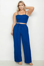 Plus Bustier Crop Cami Top & Pocket Straight Pants Capella