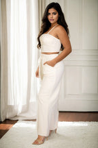 Plus Bustier Crop Cami Top & Pocket Straight Pants Capella