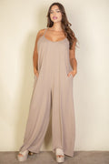 Plus Size Spaghetti Strap Wide-Leg Jumpsuit Capella