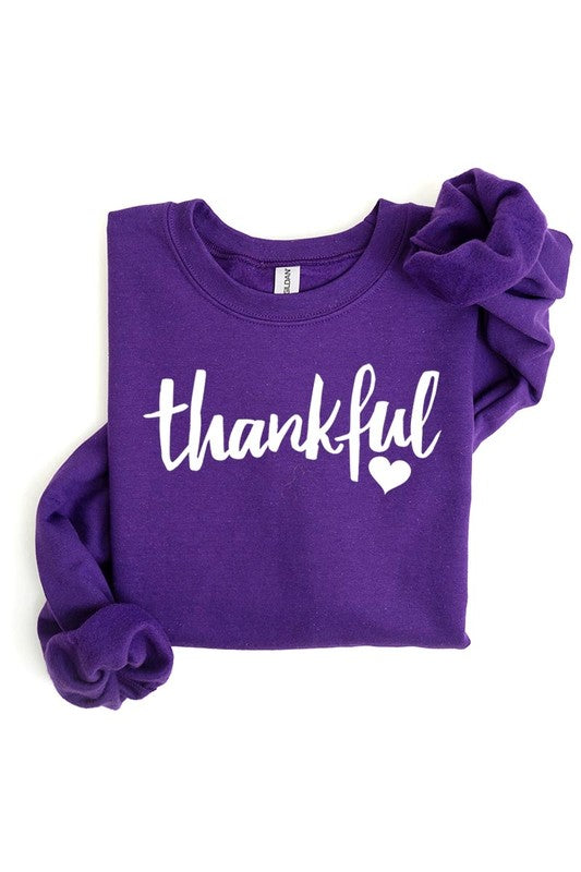 Thankful Heart Graphic Fleece Sweatshirts Color Bear