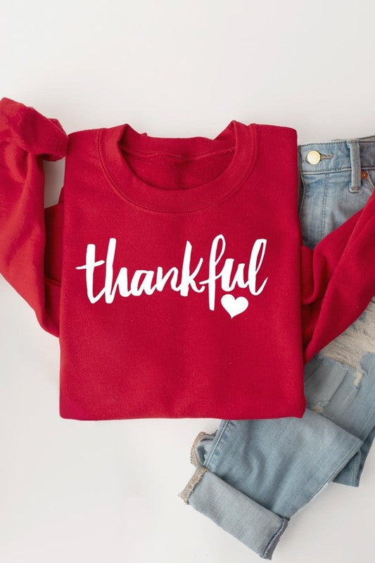 Thankful Heart Graphic Fleece Sweatshirts Color Bear