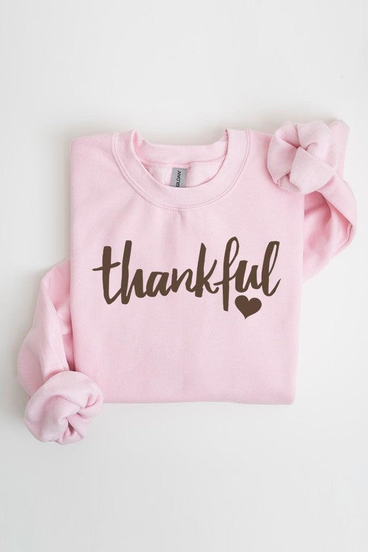 Thankful Heart Graphic Fleece Sweatshirts Color Bear