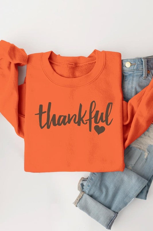Thankful Heart Graphic Fleece Sweatshirts Color Bear