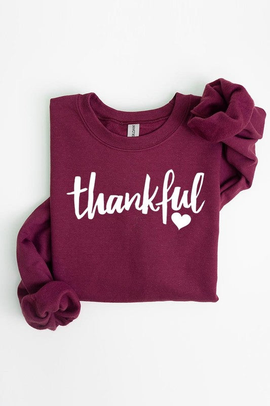 Thankful Heart Graphic Fleece Sweatshirts Color Bear