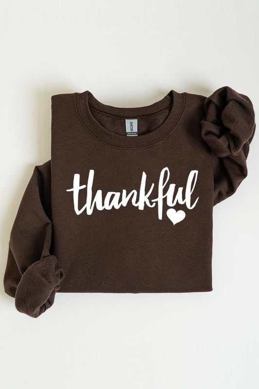 Thankful Heart Graphic Fleece Sweatshirts Color Bear