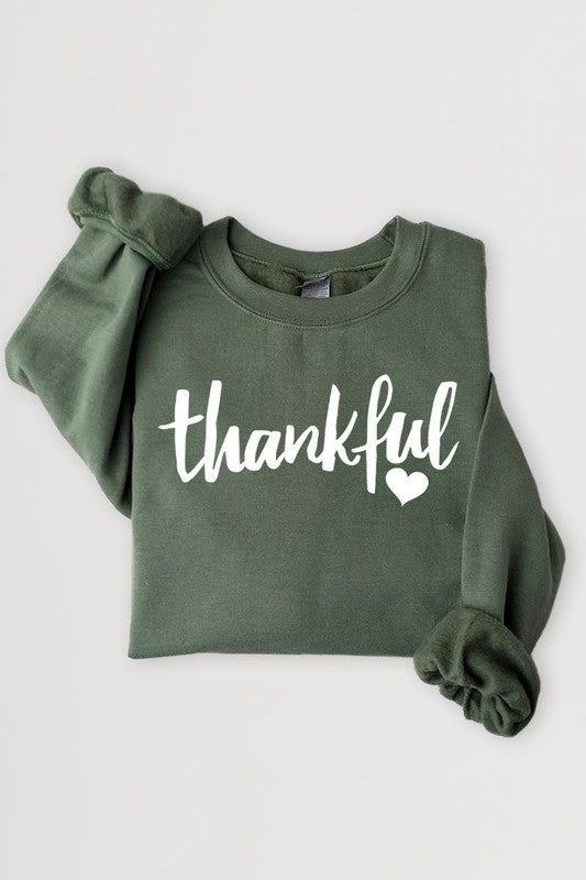Thankful Heart Graphic Fleece Sweatshirts Color Bear
