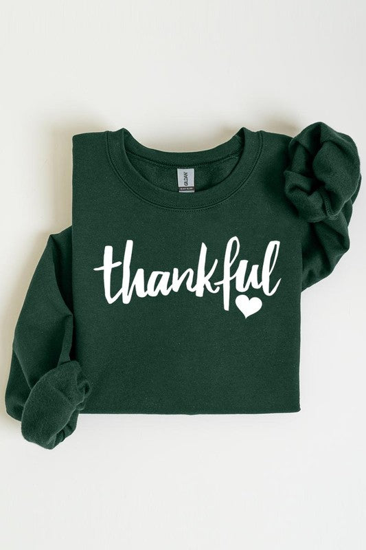 Thankful Heart Graphic Fleece Sweatshirts Color Bear