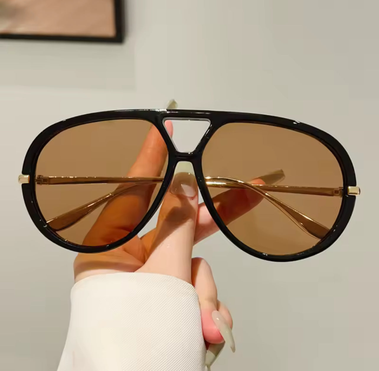 “Shoot UR Shot” Aviator Plastic Frame Sunglasses