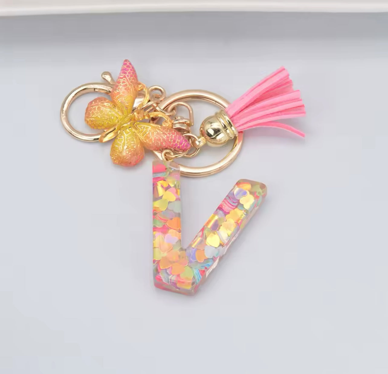 Summer Addition A-Z Letter Keychain