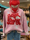 Santa Baby Sequin Sweatshirt – Christmas Embroidered Sweater Weeknd Shop Online