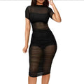 Short Sleeve See Through Mesh Dress Weekend Shop