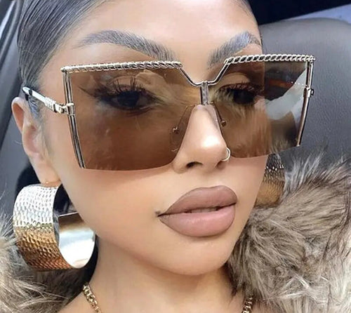 "I Ride Fly" Multi Oversize Square Sunglasses Weekend Shade Sunglasses