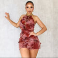 “ Fifty Fifty” Floral Mini Backless Dress Weekend Shop
