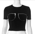 Tiana Women’s Fashion Short Sleeve Crop Top