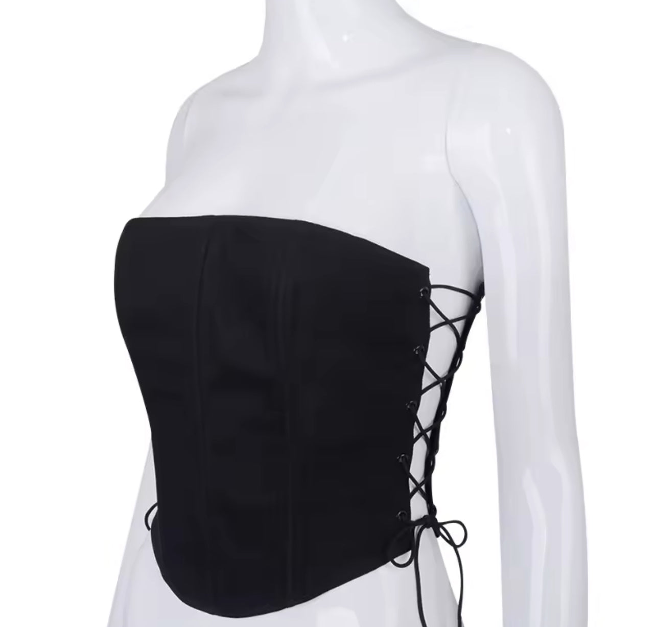 Sexy Adjustable Black Corset Top