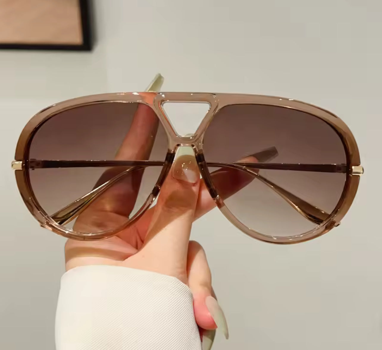 “Shoot UR Shot” Aviator Plastic Frame Sunglasses