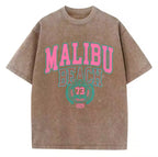Street Women Cotton Washed T-Shirt – Malibu Beach Edition