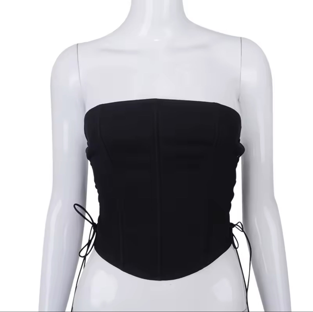 Sexy Adjustable Black Corset Top