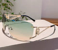 Rimless Wrap Fashion Retro Sunglasses Weekend Shade Sunglasses