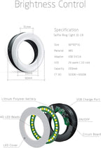 Selfie Ring Light Rechargeable Portable Clip-on Selfie Fill Light with 40 LED Weeknd Shop Online
