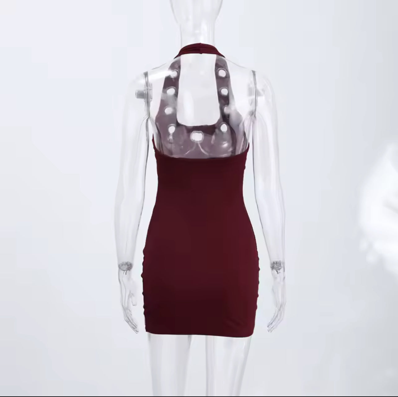 “Love your Island” Sexy Black U-Neck Halter Bodycon Dress