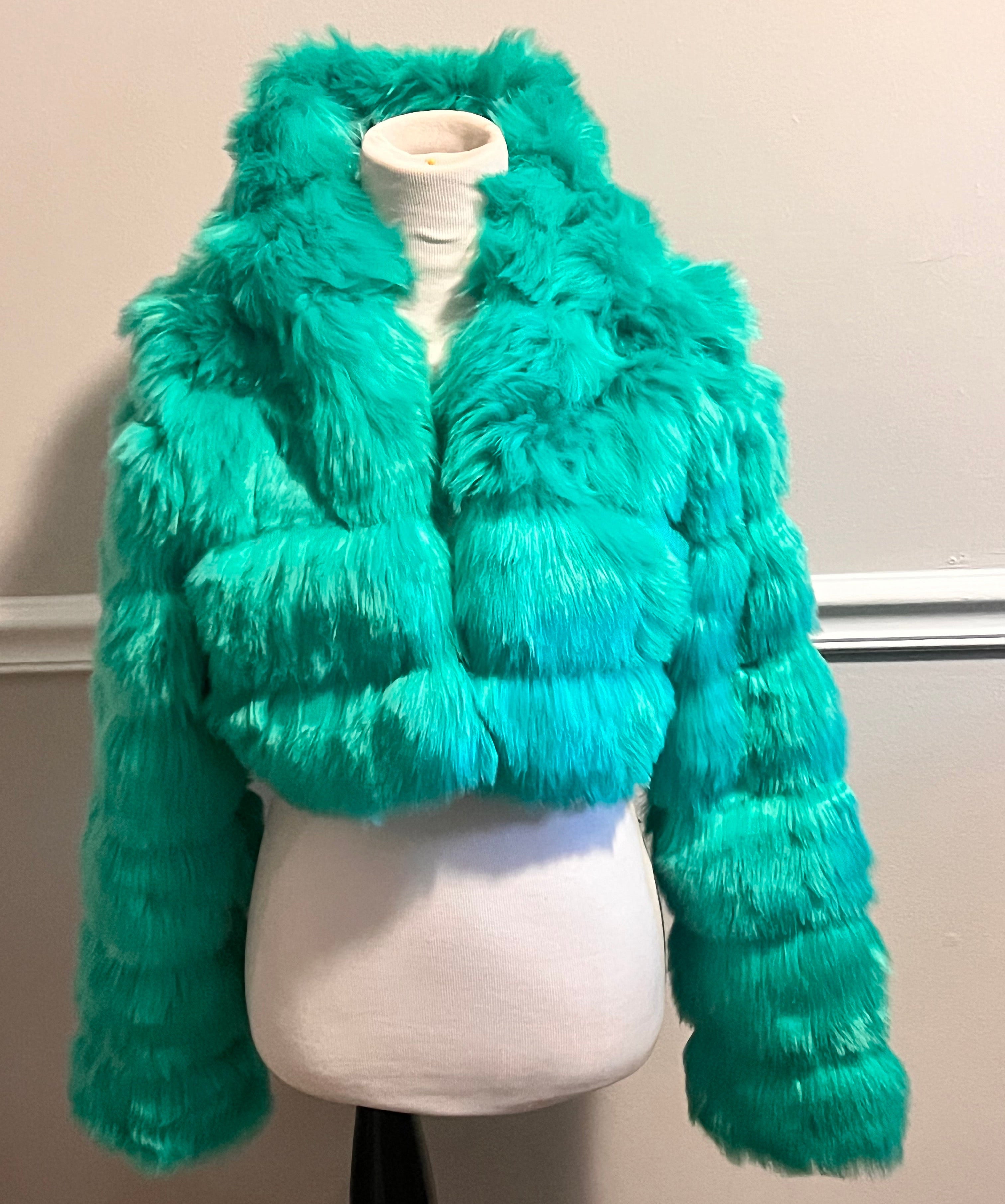 Emerald Frost Luxe Faux-Fur Jacket Weeknd Shop Online