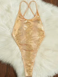 Golden Shiny Snake Print One-Piece Swimsuit Weeknd Shop Online