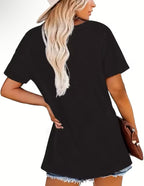 Weekend Shade Casual And Relaxed Vacation Style Gray Women Graphic T-Shirt With Letter Prin