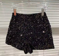 Women’s Black Velvet Sequined Shorts – Shiny Clubwear Party Pants Weeknd Shop Online