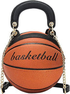 Women Basketball Shaped Purse Girls Round Handbag Shoulder Cross Body