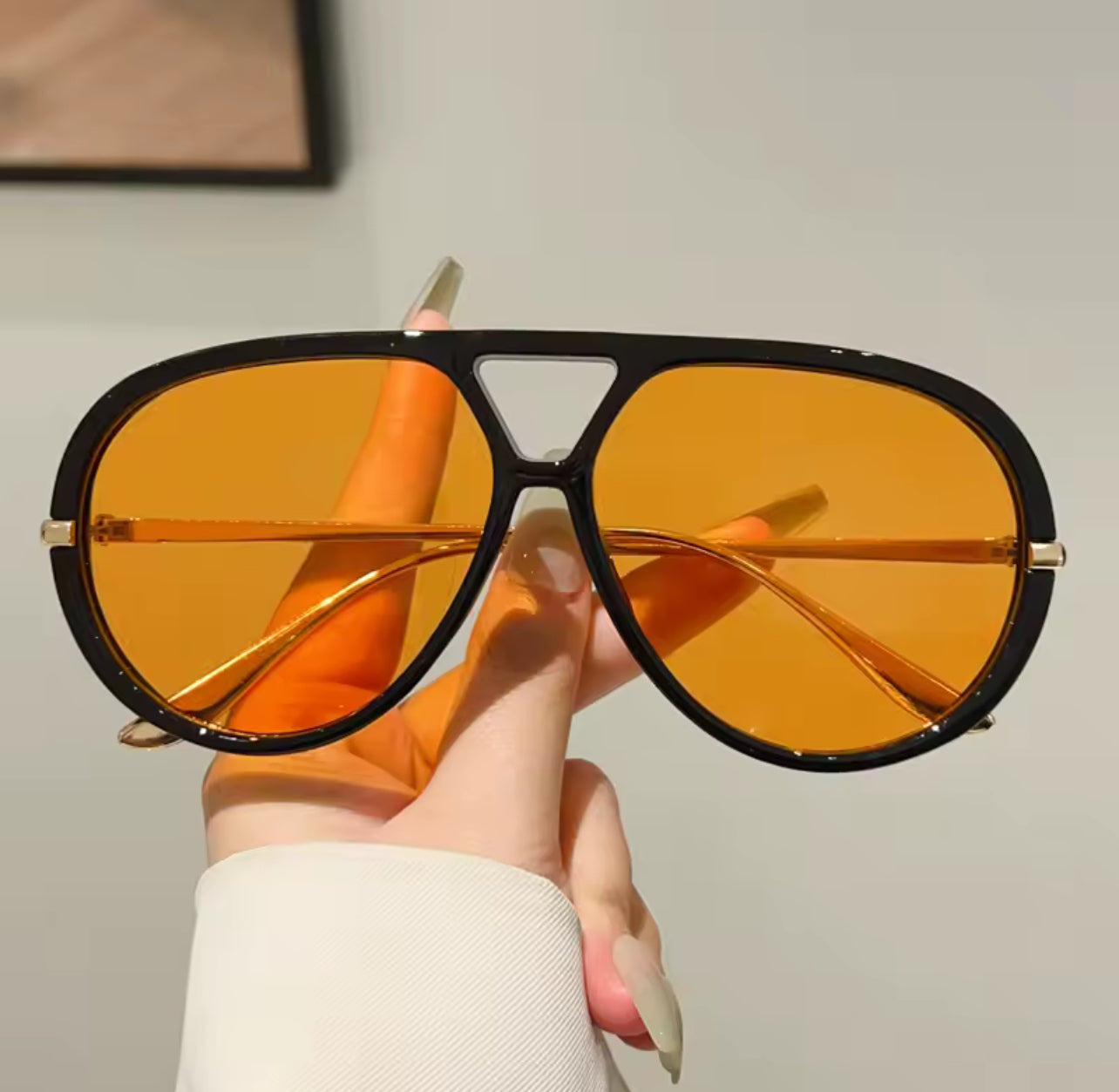 “Shoot UR Shot” Aviator Plastic Frame Sunglasses