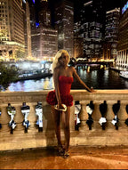 Women Red Bodycon Corset Mini Bandage Skirt Set