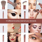 Pink 13PCS Makeup Brushes Set – Super Soft Detail Brushes