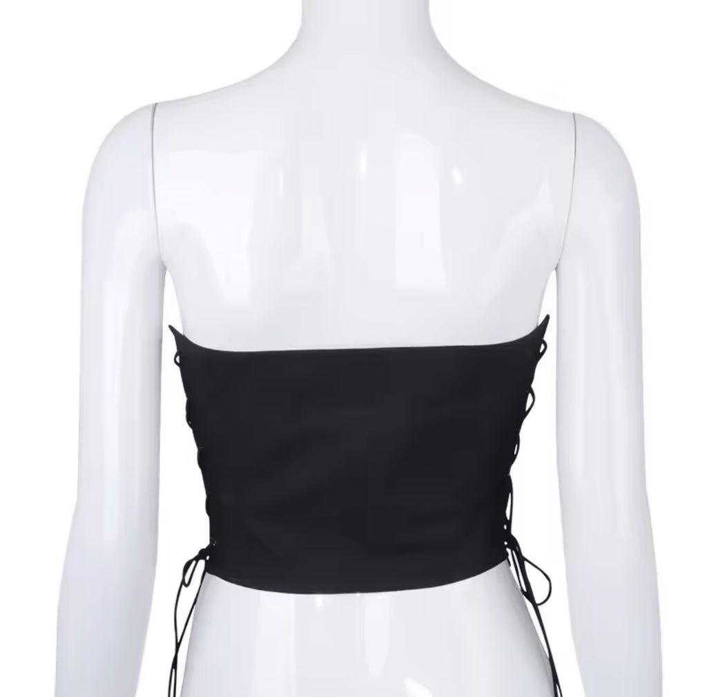 Sexy Adjustable Black Corset Top