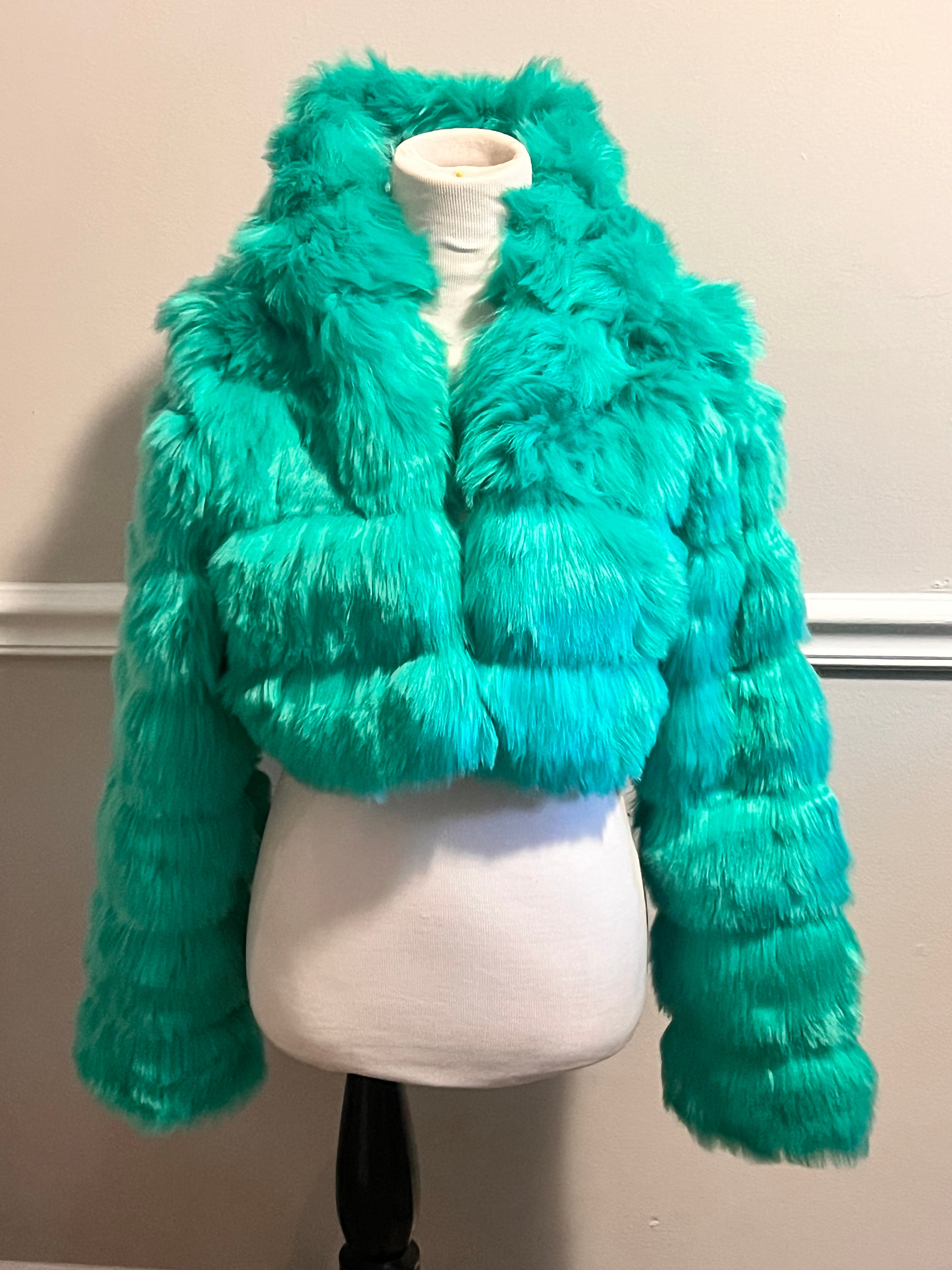 Emerald Frost Luxe Faux-Fur Jacket Weeknd Shop Online