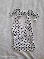 Polka Dot Print Halter Top