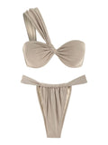 Classic Ruched High-Cut Bikini Set Weeknd Shop Online