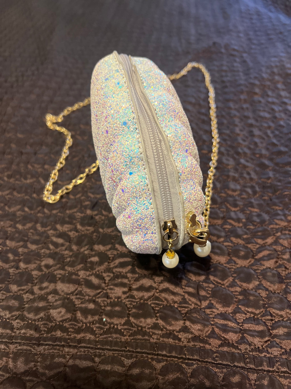 Glitter Seashell Crossbody Handbag