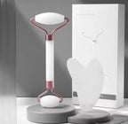 2Pcs Face Massager Roller & Gua Sha Board Set