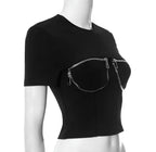 Tiana Women’s Fashion Short Sleeve Crop Top